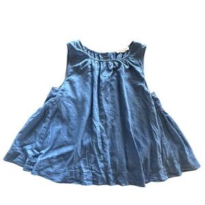 Madewell Women’s denim-look 100% cotton gathered neckline sleeveless swing top M